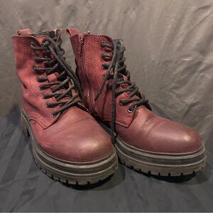 Cruza Tendencia Rust Leather Combat Ankle Boots Lace Up 
EU 37 Made in Portugal